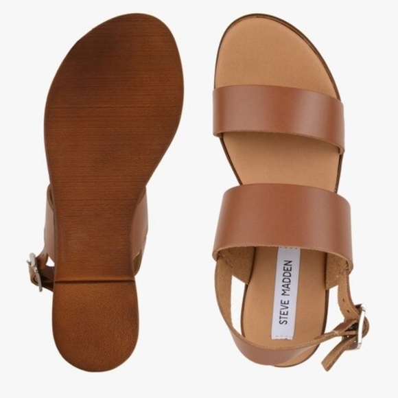 Steve Madden Women Daja Leather Ankle Leather Sandals Flats shoes sz 9.5M - Picture 1 of 14